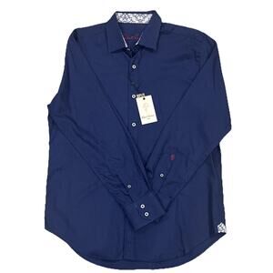 Robert Graham Windsor 2 Men’s Medium Navy Paisley Button-Down Shirt NWT $178